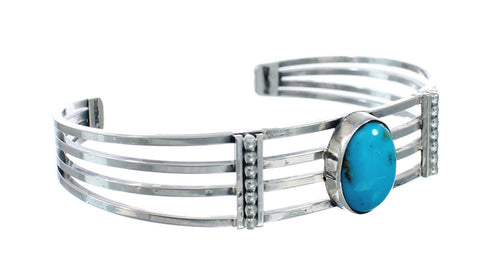 Native American Sterling Silver Navajo Turquoise Cuff Bracelet JX128646
